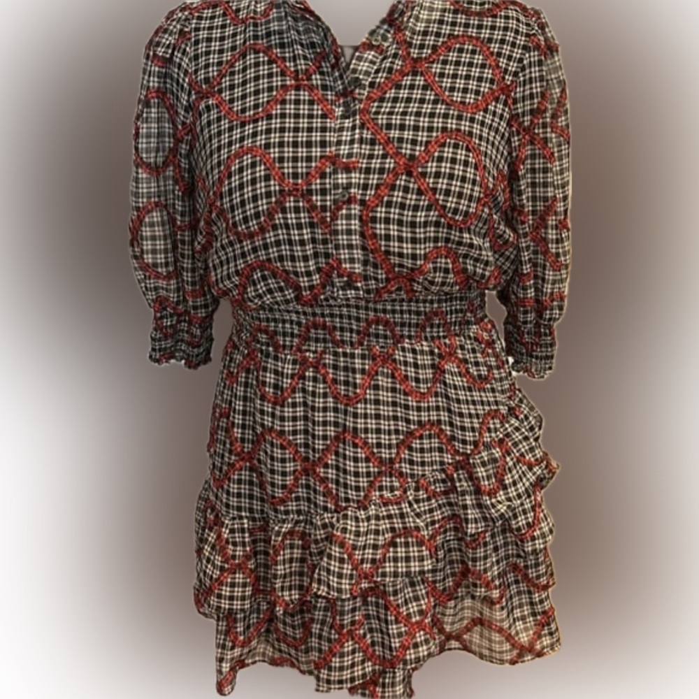 The Shirt Rochelle Behrens Ruffled Tier Mini  Sz medium M